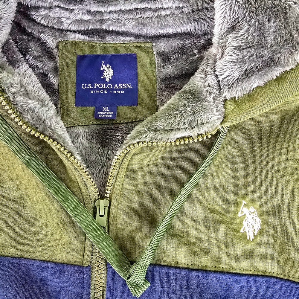 U.S. Polo Assn. Olive Green & Blue Jacket